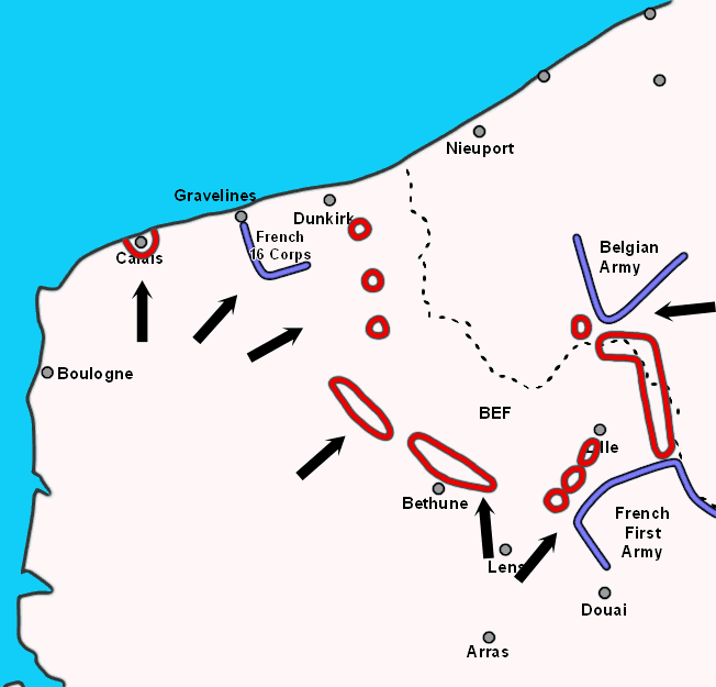 Retreat to Dunkirk, Evening of 25 May 1940