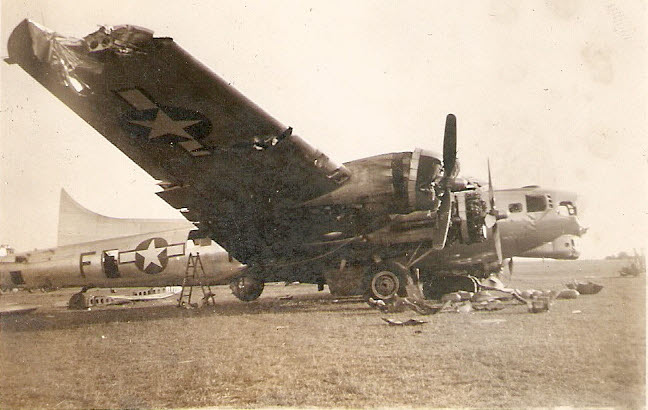 Boeing B-17G being salvaged for parts 