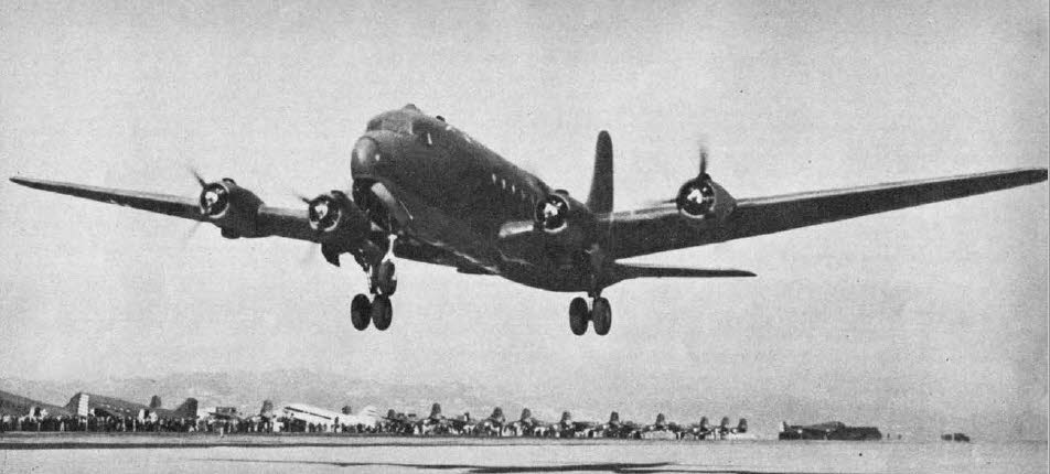 Douglas C-54 Skymaster landing 