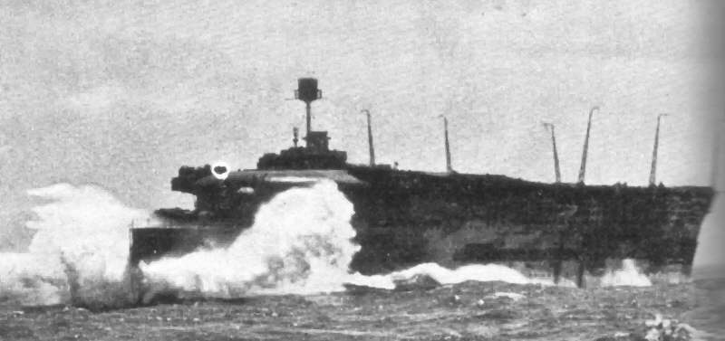 HMS Furious in rough seas 