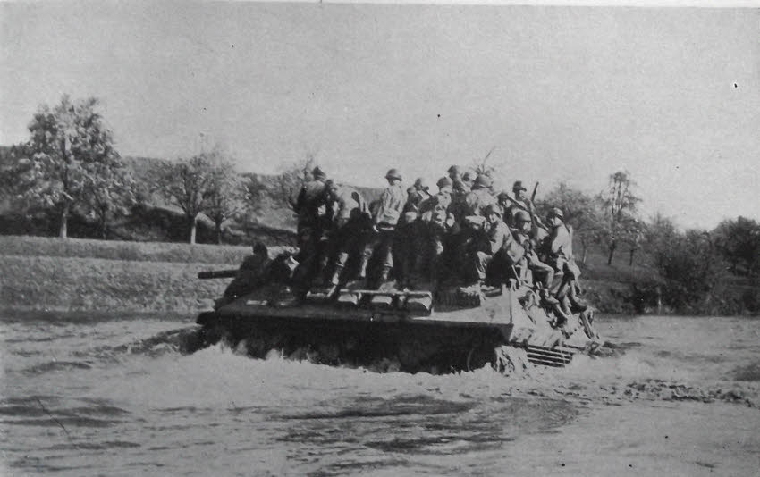 M10 Gun Motor Carriage crossing the Danube 