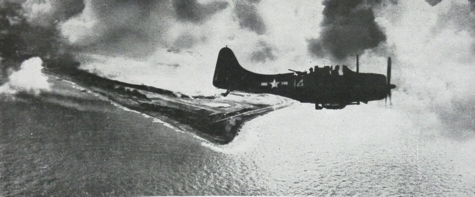 D0uglas SBD Dauntless over Wake Island, 1944 