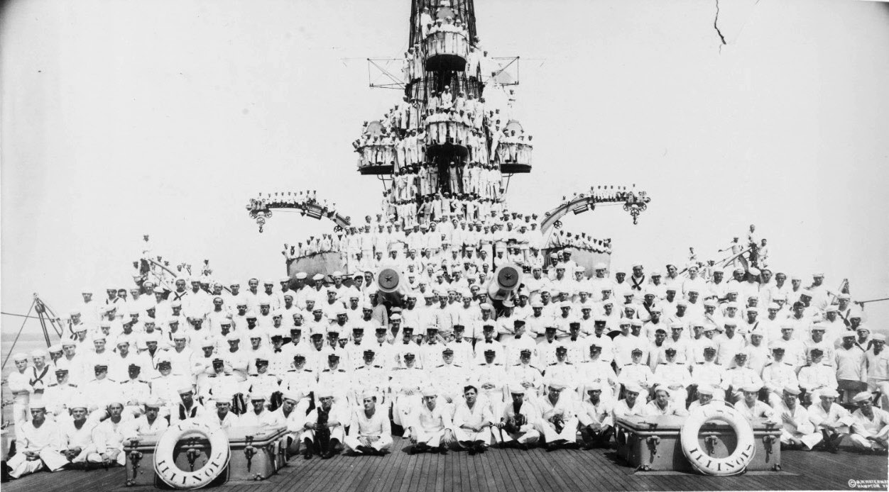 Officers and Crew of USS Illinois (BB-7) , 1917 