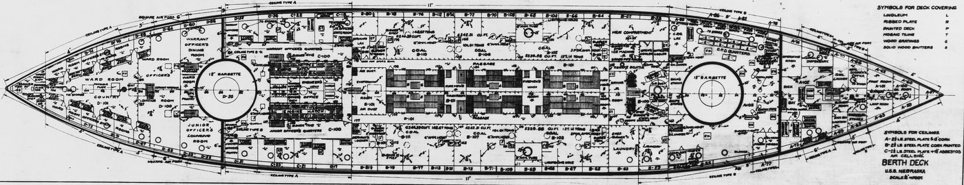 Plan of Berth Deck, USS Nebraska (BB-14) 