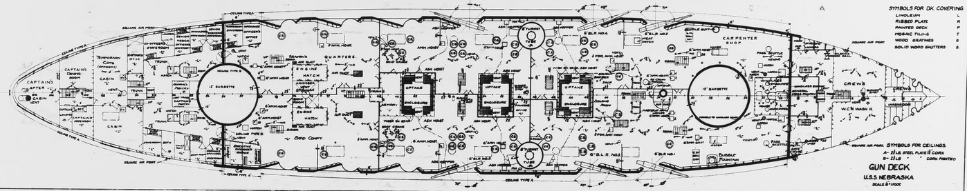 Plan of Gundeck, USS Nebraska (BB-14) 