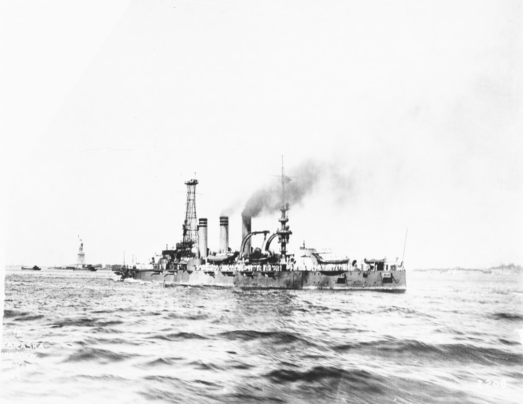 USS Nebraksa (BB-14), New York Harbour, 1909 