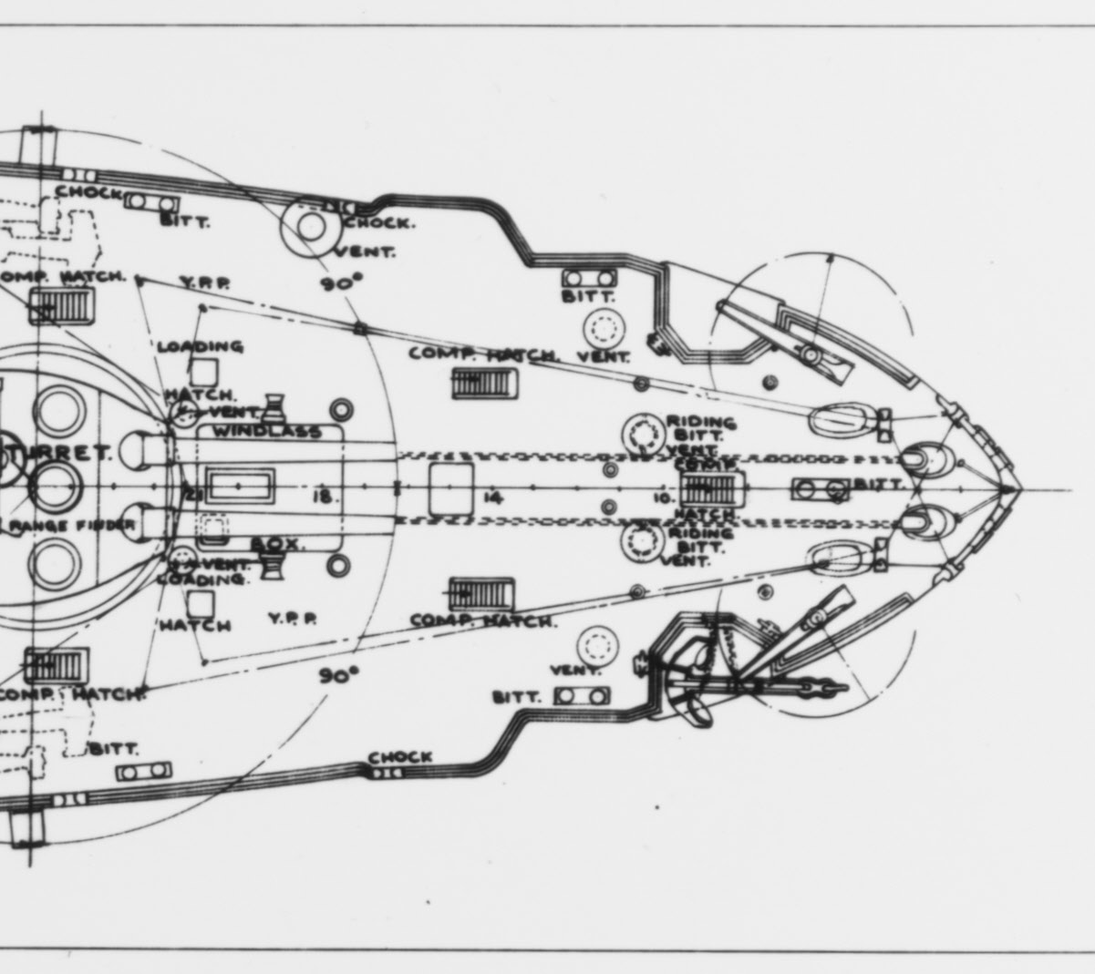 Plan of rear section of upper deck, USS Ohio (BB-12)