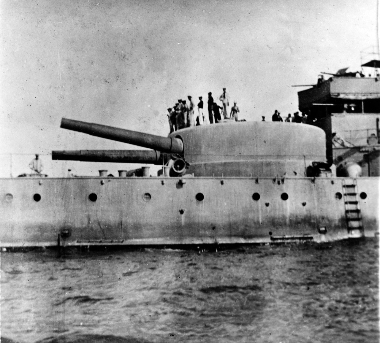 13in turret of USS Oregon (BB-3) after battle of Santiago 