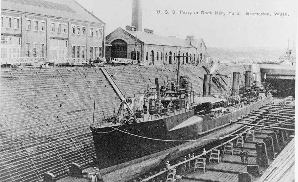 USS Perry (DD-11) at Puget Sound Dry Dock 