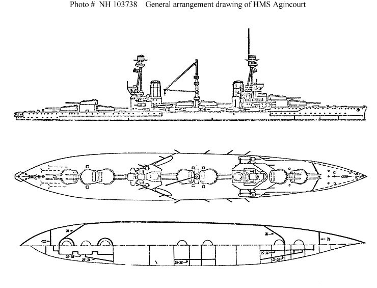 Plans of HMS Agincourt c.1914-16 