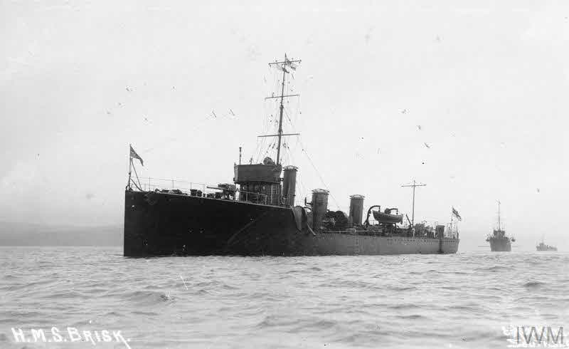 HMS Brisk from the left 