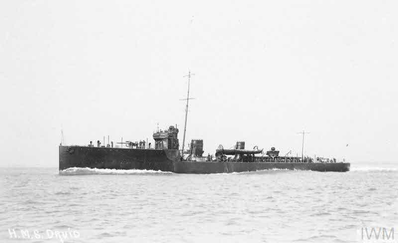 HMS Druid from the left 