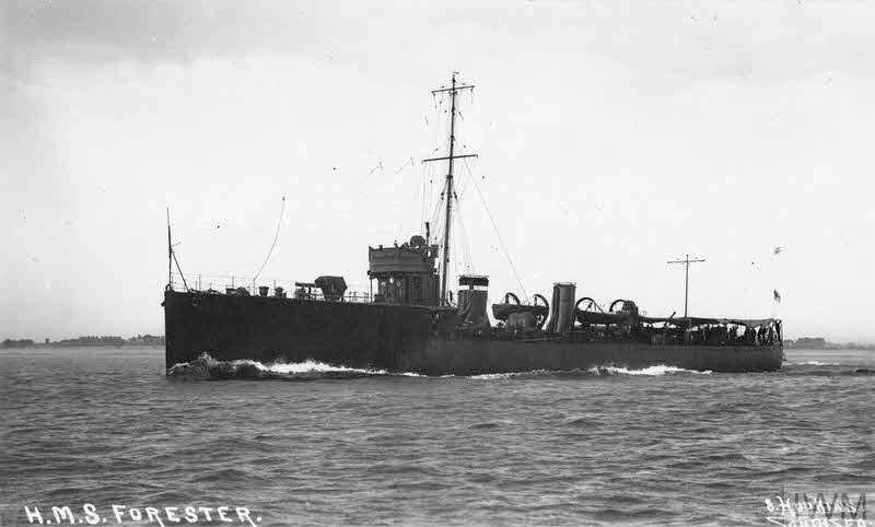 HMS Forester from the left