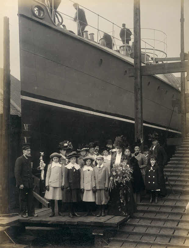 Launch party for HMS Greyhound 