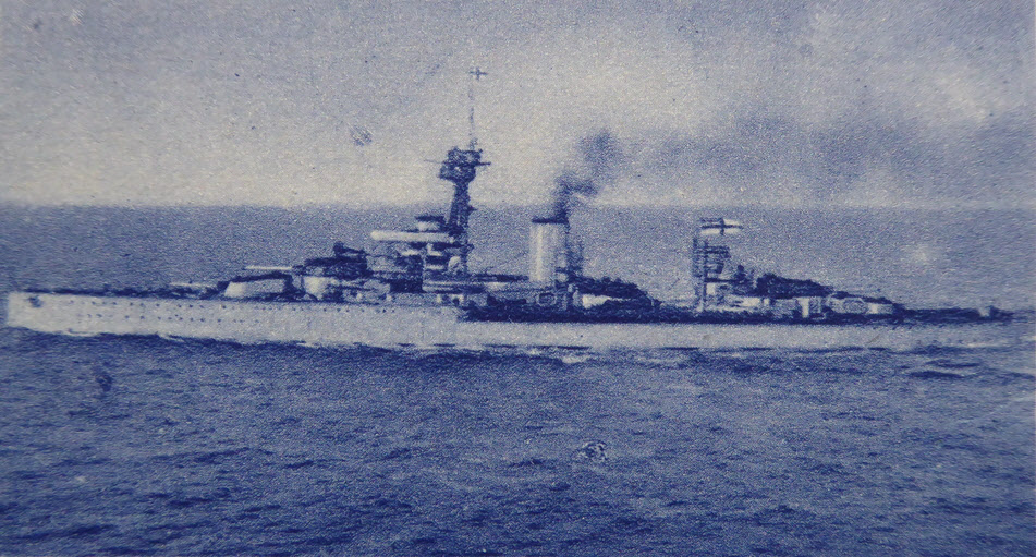 HMS Orion from the left 
