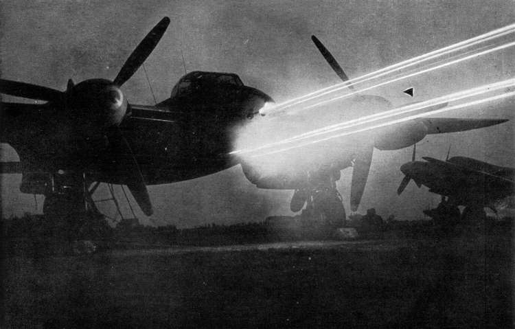 de Havilland Mosquito FB VI firing all guns
