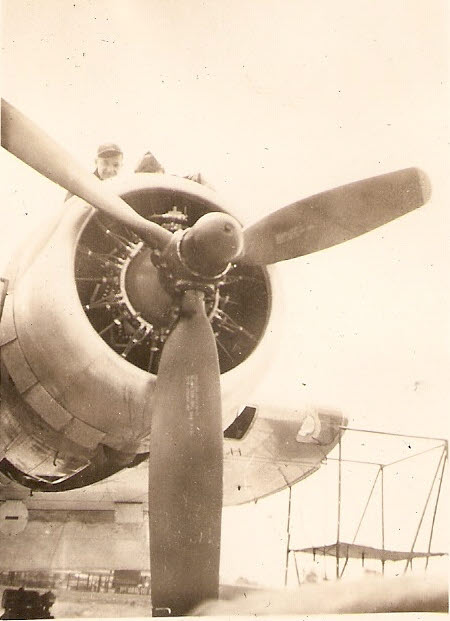 Jack 'Pap' Papesh on B-17 Engine 