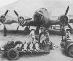 Boeing B-17 being loaded with bombs