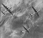 Formation of Boeing B-29 Superfortresses from Below 