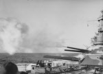 USS Alabama (BB-60) fires 16in guns, September 1942 