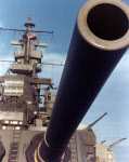 Aft 16in gun and radar, USS Alabama (BB-60) 