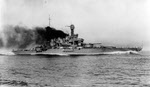 USS California (BB-44) at high speed, 1921 