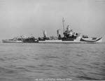 USS Champlin (DD-601) leaving Boston Navy Yard, 1944 