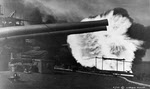 Starboard 8in guns fire, USS Connecticut (BB-18), 1913 