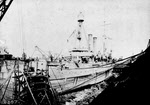 USS Denver (C-14) in Charleston Drydock, 1918 