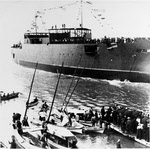 USS Illinois (BB-7) being launched, 1898 
