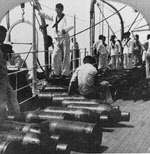 13in Shell on deck of USS Kentucky (BB-6), c.1900 