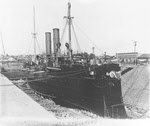 USS Marblehead (C-11) at Mare Island in black paint scheme 