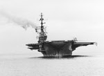 USS Midway (CV-41) from the front, 1970 