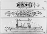 Plans of USS New Hampshire (BB-25), 1919 