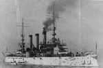 USS New Jersey (BB-16) with military masts, 1907 