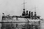 USS Ohio (BB-12) with two military masts 