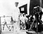 Lt Cdr Cogswell signals from USS Oregon (BB-3), battle of Santiago 