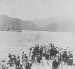 Crew of USS Oregon (BB-3) watching surrender of Christobal Colon 