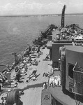 Crew of USS Oregon City (CA-122) sunbathing, 1946 