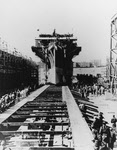 USS San Jacinto (CVL-30) being Launched, New York, 1943 