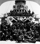 Crew around 13in guns, USS Wisconsin, 1901