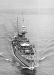 Front view of HMS Danae 