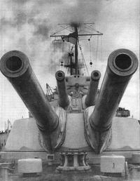 HMS Warspite - Superfiring 15in guns