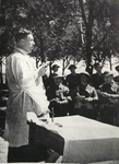 Rev. L Davies conducts service in Italy, 1944 