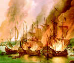 French ships burning at Saint Vaast le Hougue, 1692 (2 of 2)
