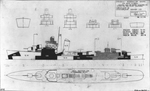 Measure 31, Camouflage Design 11D for Sims Class Destroyers, Port Side 