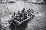 New Zealanders in captured boat, Vella Lavella 